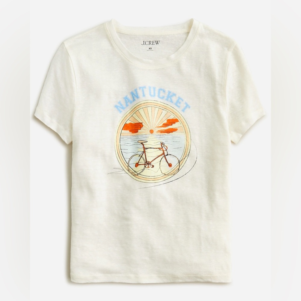 Classic-fit Nantucket graphic T-shirt in linen